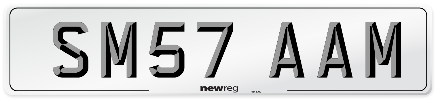 SM57 AAM Number Plate from New Reg